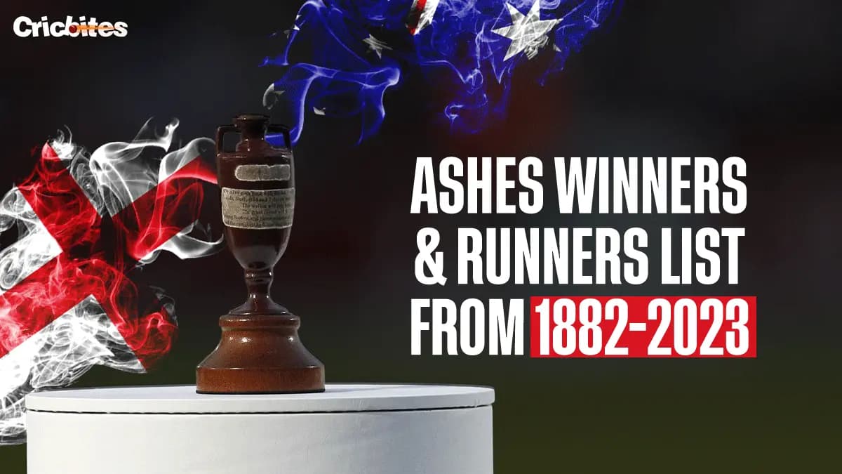 Ashes Winners and Runners List From 1882 to 2023