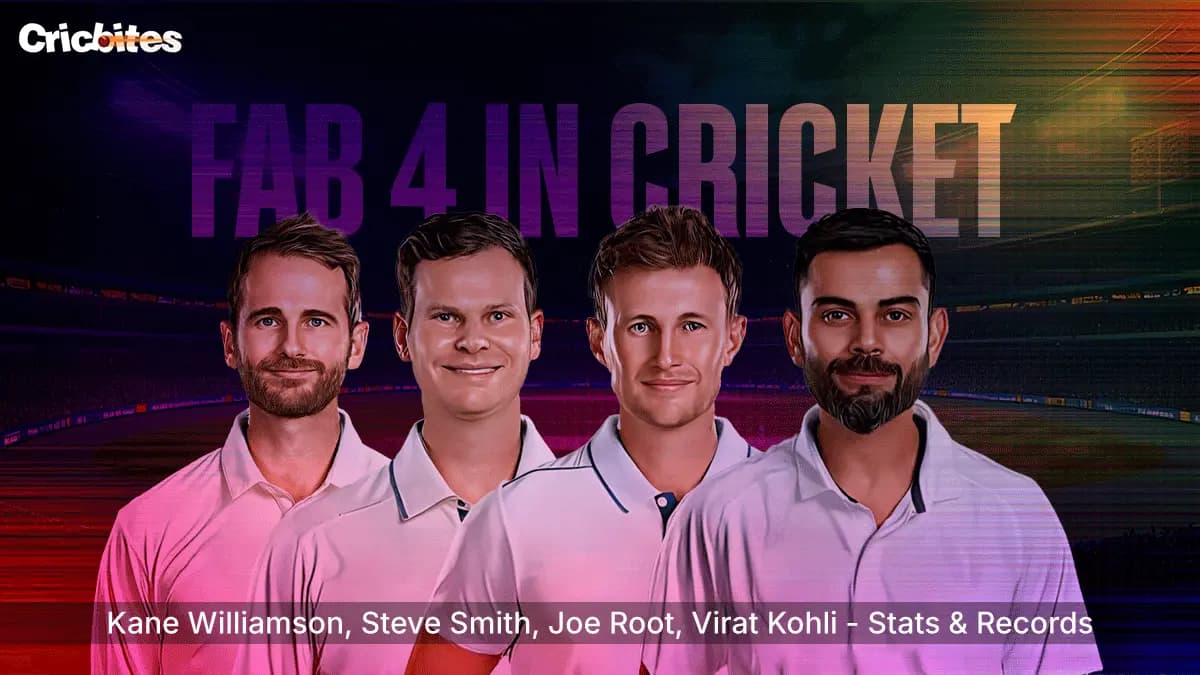 Fab 4 in Cricket 2025: Root, Kohli, Smith & Williamson – Stats & Records