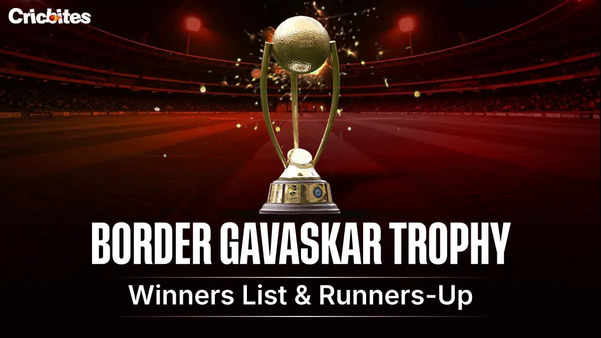 Border Gavaskar Trophy Winners List & Runners-Up (From 1996-2025)