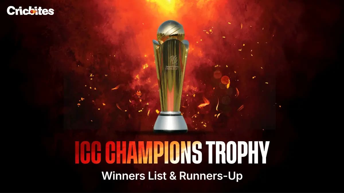 ICC Champions Trophy Winners List & Runners-Up (From 1998-2025)