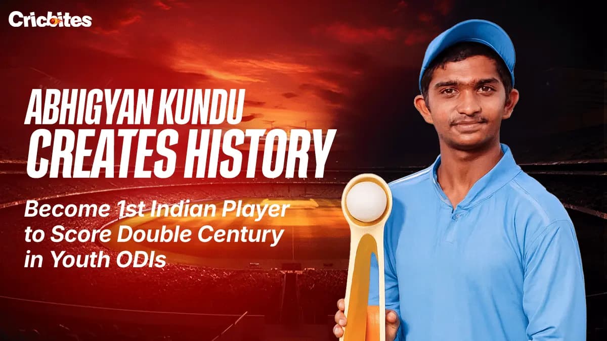 Abhigyan Kundu Creates History: Become 1st Indian Player to Score Double Century in Youth ODIs