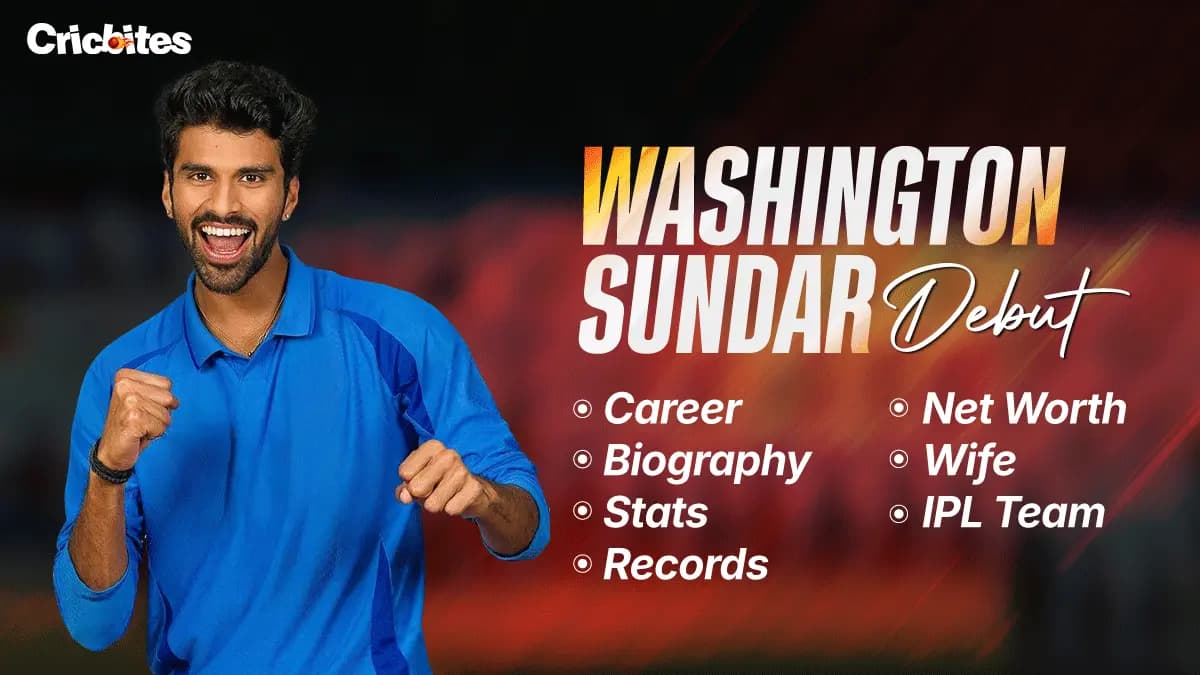 Washington Sunder Debut, Biography, Stats, Net Worth, Wife, IPL Team, Records, Career