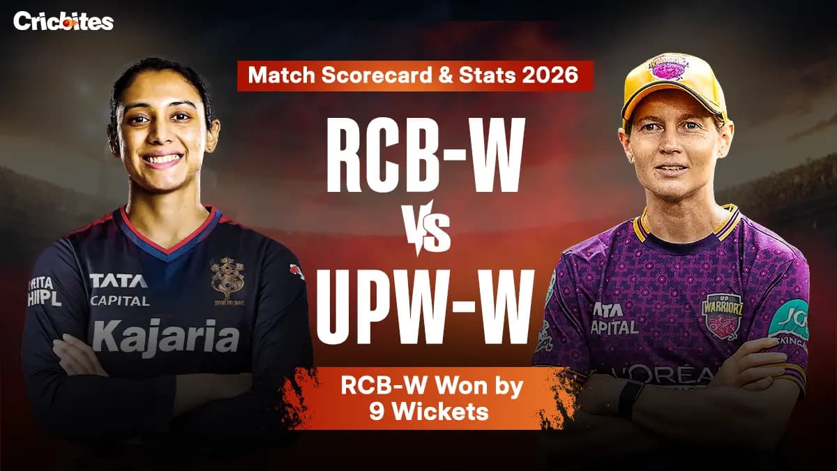 RCB-W vs UPW-W WPL Match Scorecard & Stats 2026: RCB-W Won by 9 Wickets