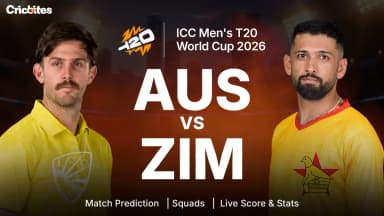 AUS vs ZIM: ICC Men’s T20 World Cup 2026 | Match Prediction, Squads, Live Score & Stats