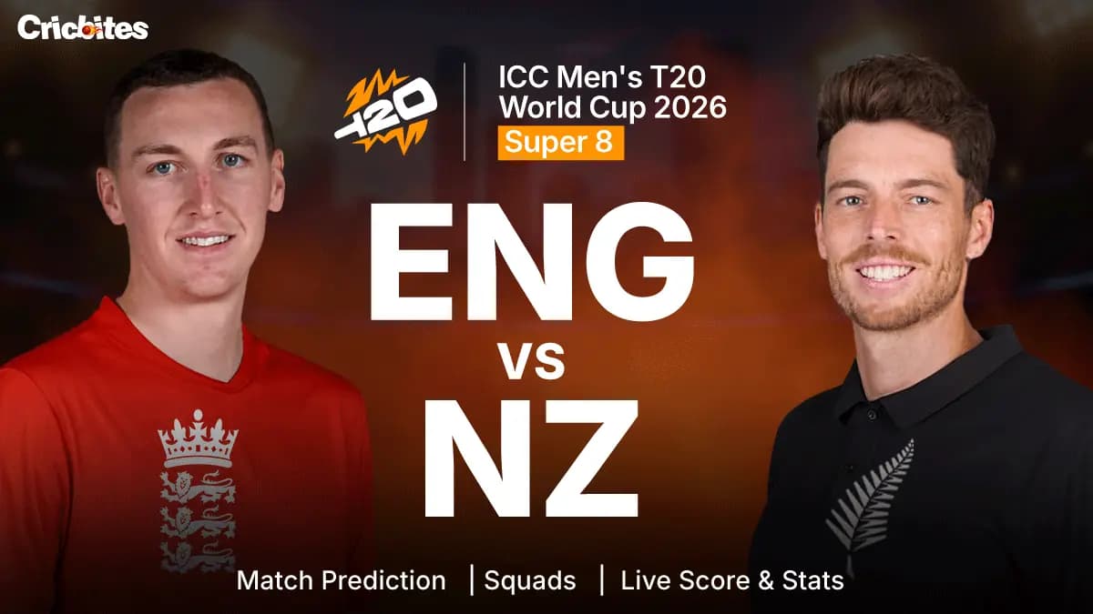 ENG vs NZ: ICC Men’s T20 World Cup 2026 | Match Prediction, Squads, Live Score & Stats