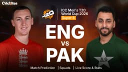 ENG vs PAK: ICC Men’s T20 World Cup 2026 | Match Prediction, Squads, Live Score & Stats