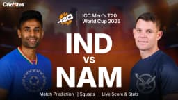 IND vs NAM: ICC Men’s T20 World Cup 2026 | Match Prediction, Squads, Live Score & Stats