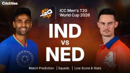 IND vs NED: ICC Men’s T20 World Cup 2026 | Match Prediction, Squads, Live Score & Stats