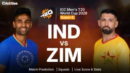 IND vs ZIM: ICC Men’s T20 World Cup 2026 | Match Prediction, Squads, Live Score & Stats