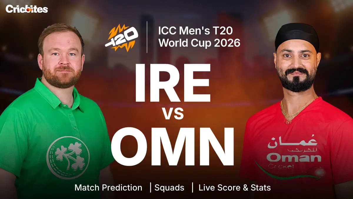 IRE vs OMA: ICC Men’s T20 World Cup 2026 | Match Prediction, Squads, Live Score & Stats