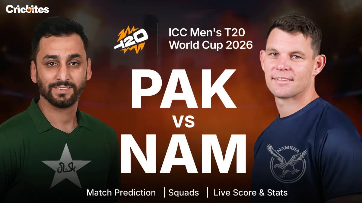 PAK vs NAM: ICC Men’s T20 World Cup 2026 | Match Prediction, Squads, Live Score & Stats