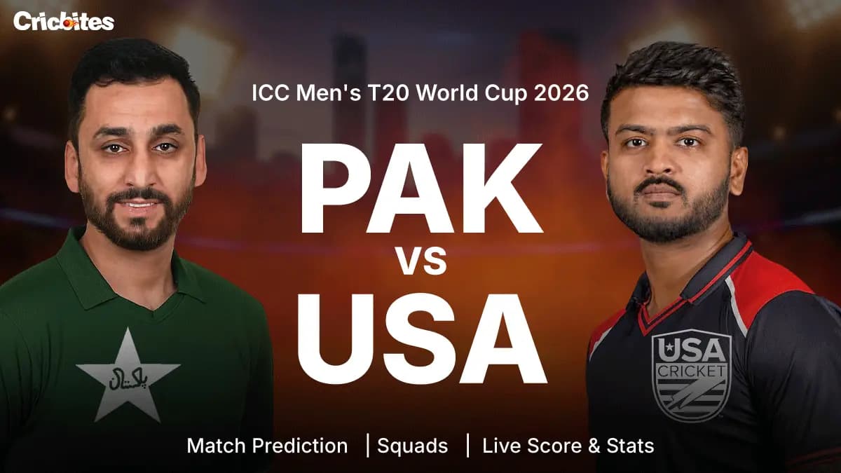 PAK vs USA: ICC Men’s T20 World Cup 2026 | Match Prediction, Squads, Live Score & Stats