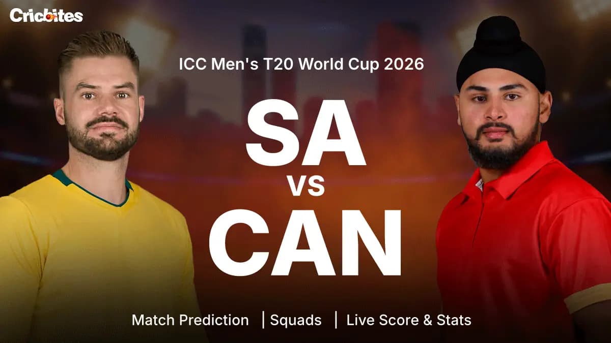 SA vs CAN: ICC Men’s T20 World Cup 2026 | Match Prediction, Squads, Live Score & Stats