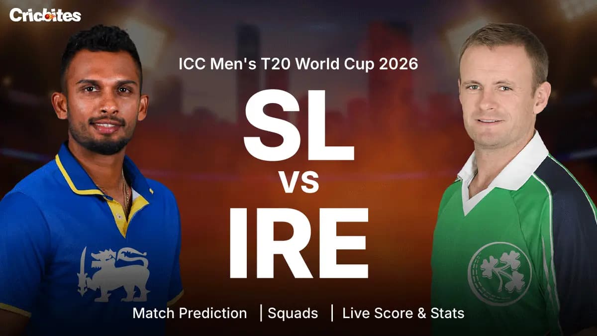 SL vs IRE: ICC Men’s T20 World Cup 2026 | Match Prediction, Squads, Live Score & Stats