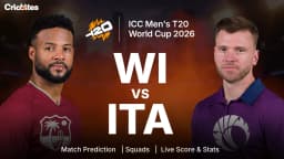WI vs ITA: ICC Men’s T20 World Cup 2026 | Match Prediction, Squads, Live Score & Stats