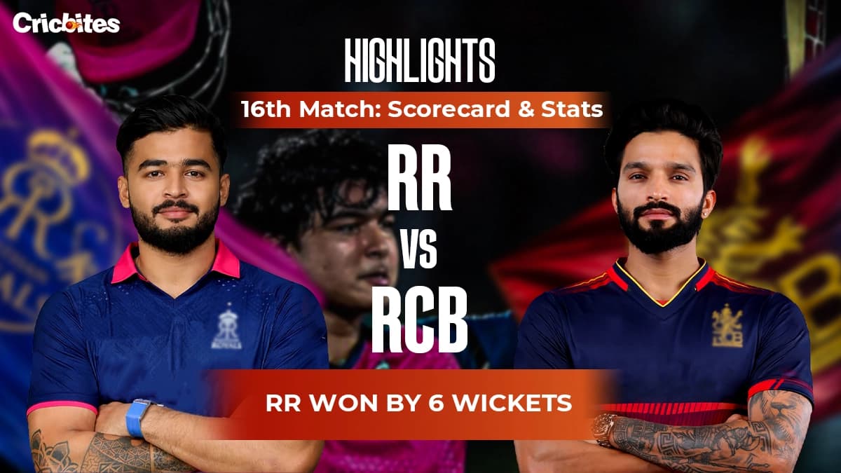 RR vs RCB Highlights, IPL 2026 Match 16: Scorecard & Stats | RR Won by 6 Wkts