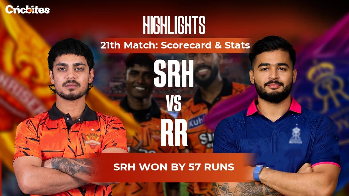 SRH vs RR Highlights, IPL 2026 Match 21: Scorecard & Stats | SRH Won By 57 Runs