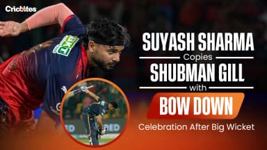 Suyash Sharma Copies Shubman Gill with 'Bow Down' Celebration After Big Wicket