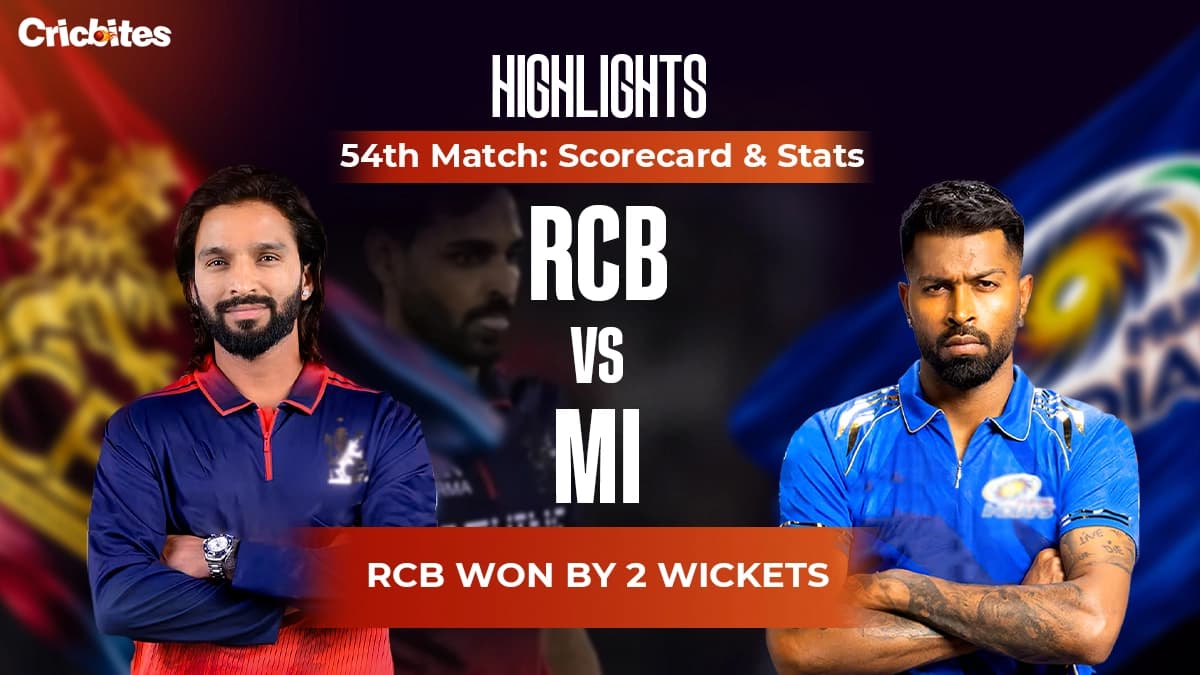 RCB vs MI Highlights, IPL 2026 Match 54: Scorecard & Stats | RCB Won By 2 Wkts