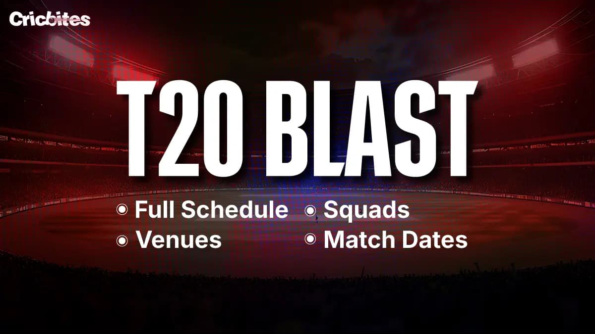 T20 Blast 2025: Full Schedule, Squads, Match Dates, Venues