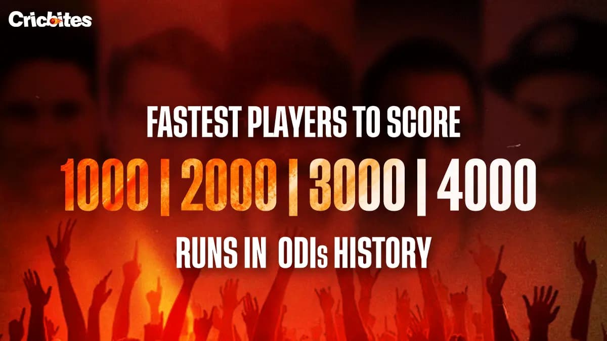 Fastest Players to Score 1000/2000/3000/4000 Runs in ODI History