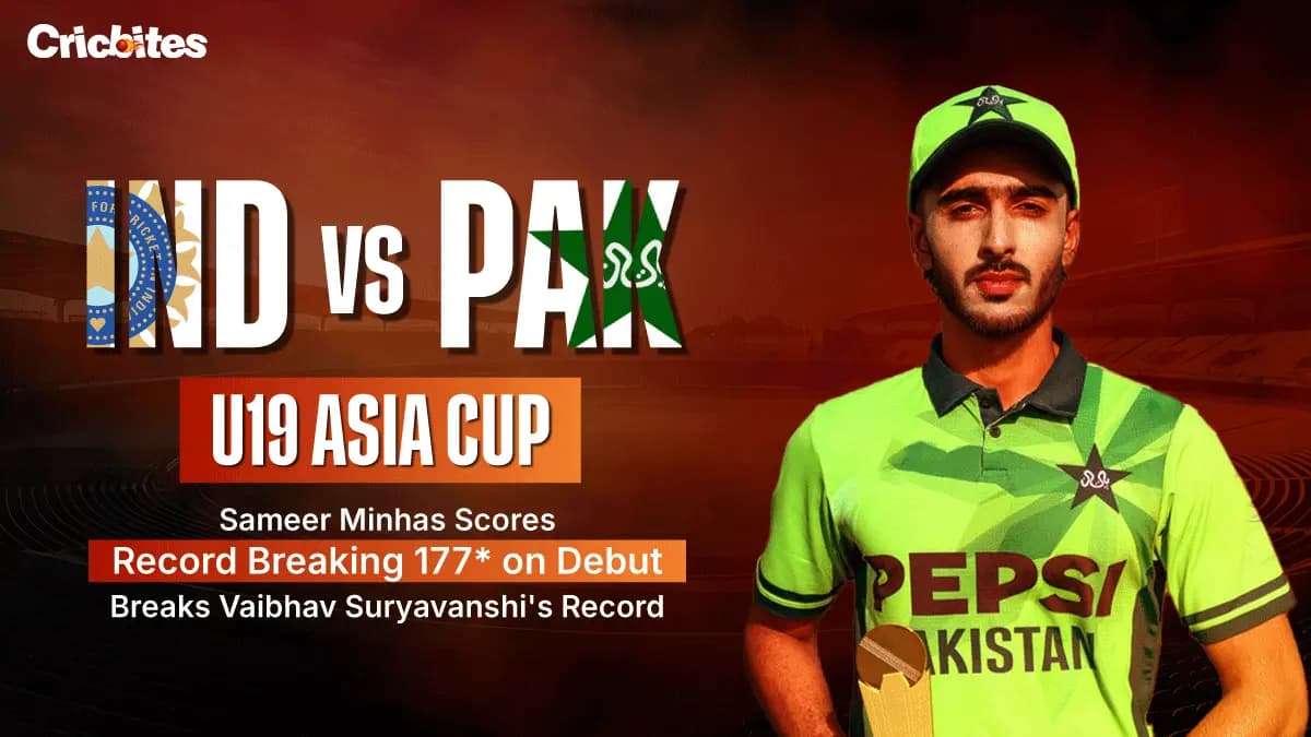 India vs Pakistan U19 Asia Cup: Sameer Minhas Scores Record-Breaking 177* on Debut- Breaks Vaibhav Suryavanshi’s Record