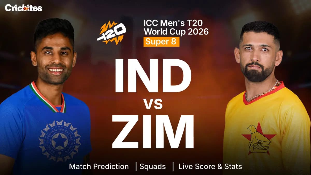 IND vs ZIM: ICC Men’s T20 World Cup 2026 | Match Prediction, Squads, Live Score & Stats