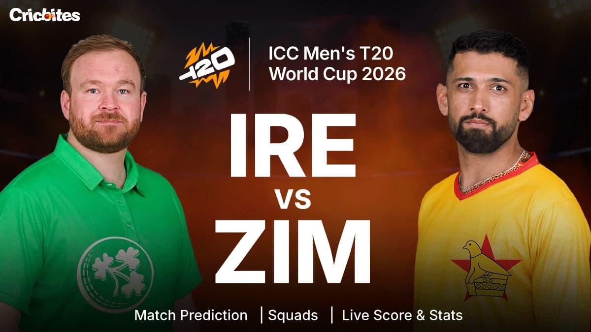 IRE vs ZIM: ICC Men’s T20 World Cup 2026 | Match Prediction, Squads, Live Score & Stats