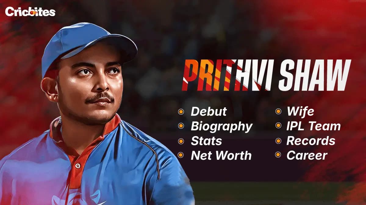 Prithvi Shaw Debut, Biography, Stats, Net Worth, Wife, IPL Team, Records, Career